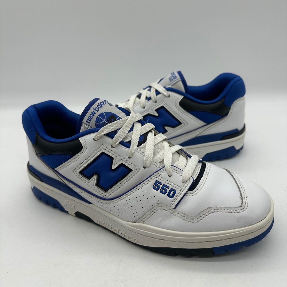 New Balance BB550SN1 Mens Size 9.5 "White Team Royal" Shoes 550 Retro Sneakers - Picture 1 of 10